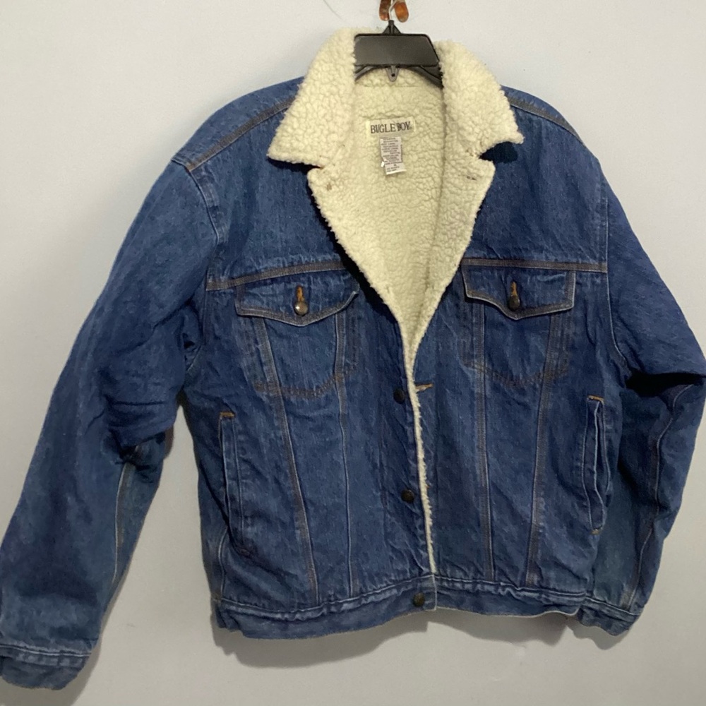 Vintage Bugle Boy Denim Sherpa Lined M Jacket